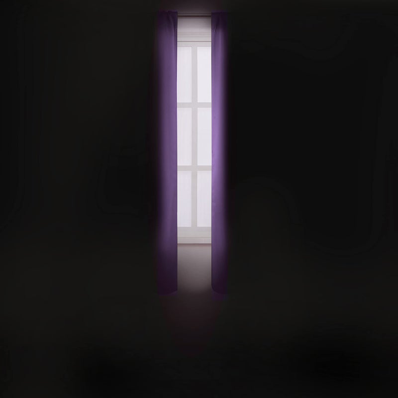 LEMOMO Purple Blackout Curtains/42 x 63 Inch/Set of 2 Panels Room Darkening Curtains for Bedroom - Image 3