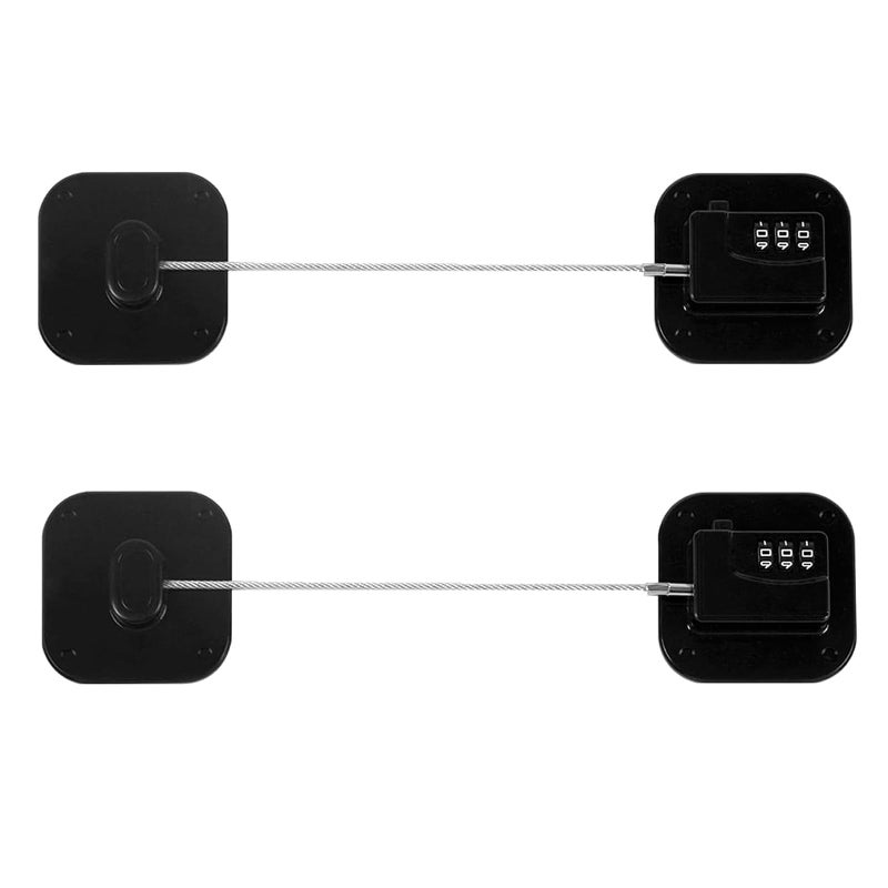 Himake Refrigerator Lock, Combination Lock for Refrigerator Cabinets, Drawers, Heavy Duty Fridge Lock, Easy Install No Keys Needed (Black-2Pack) - Image 1