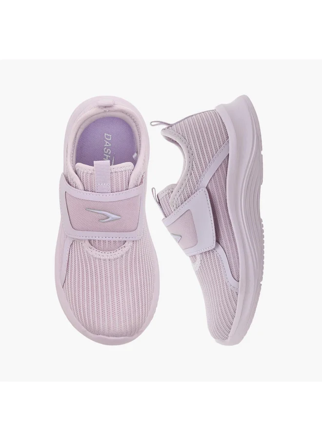 Dash Girls Logo Detail Sports Shoes with Hook and Loop Closure