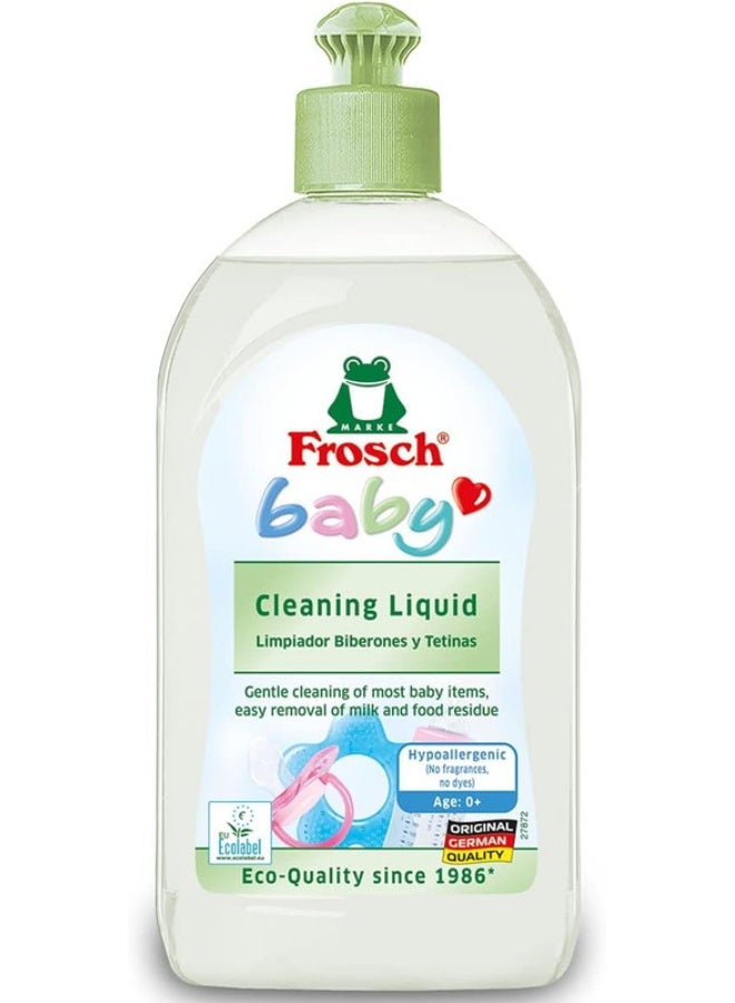 Frosch سائل غسل الصحون للأطفال 500 مل - تنظيف لطيف لزجاجات الأطفال والأدوات، مضاد للحساسية ومختبر جلدياً - Image 1