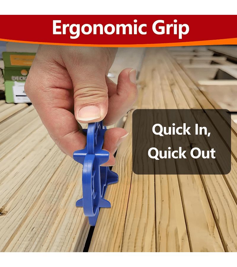 6 Pcs 4 In 1 Multi Size Deck Spacer Tool 5 32 3 16 1 4 5 16 Blue For Composite PVC Hardwood And Pressure Treated Deck Boards Easy To Use Deck Board Gap Tool - Image 1