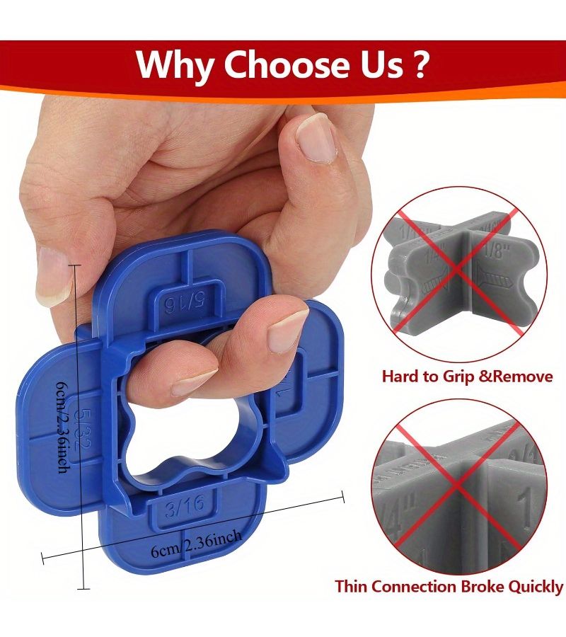 6 Pcs 4 In 1 Multi Size Deck Spacer Tool 5 32 3 16 1 4 5 16 Blue For Composite PVC Hardwood And Pressure Treated Deck Boards Easy To Use Deck Board Gap Tool - Image 3