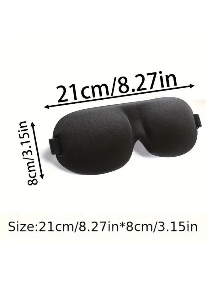 Black Contour Sleep Eye Mask Light Blocking Ergonomic Adjustable Strap Breathable Hypoallergenic - Image 4