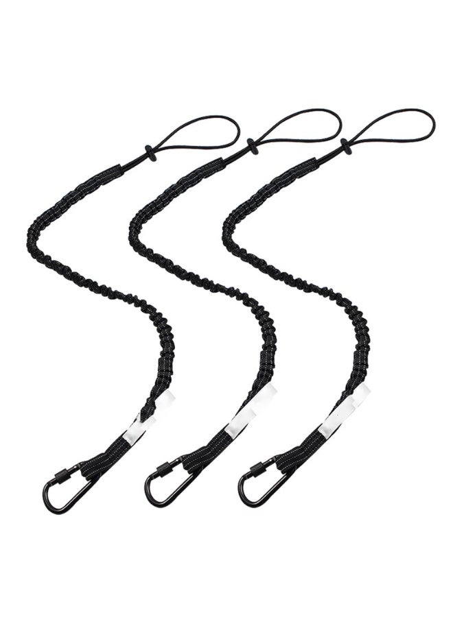 Generic 3PCS Tool Lanyard with Single Carabiner and Adjustable Loop End, Standard Length, Maximum Weight Limit 8KG / 17.6lb, Aluminum Screw Lock Carabiner with Shock Cord Stopper  - Image 1