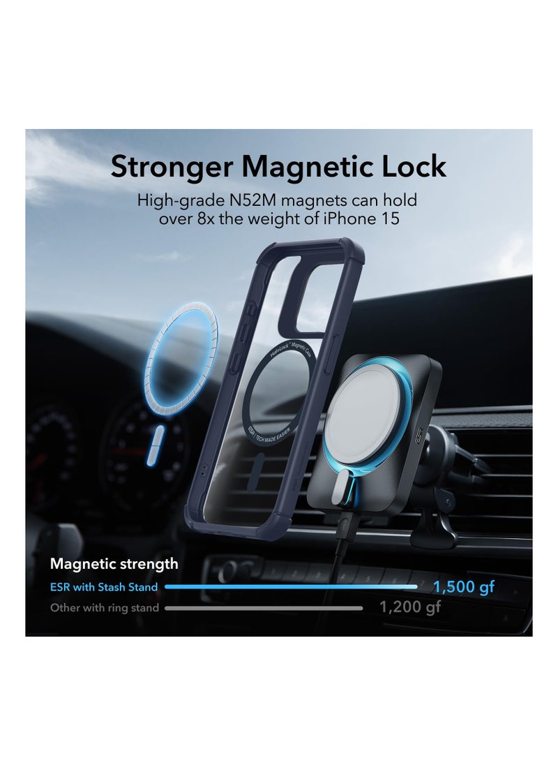 ESR - ESR for iPhone 15 Pro Max Case, Full-Body Shockproof Compatible with MagSafe Cover, 2-Part Tough Magnetic Phone Case with Stand, Exceeds Military-Grade Protection, Armor Series, Clear Blue - Image 1