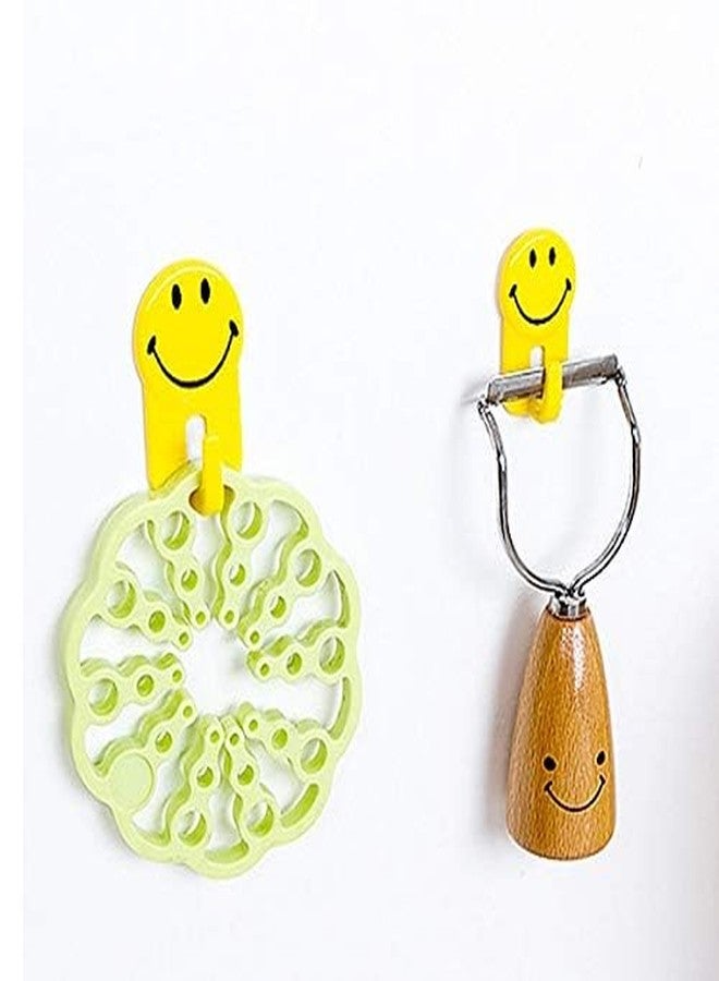 FORKLS Self-Adhesive Smiley Face Hooks | Lightweight & Functional Hooks with 1 Kg Load Capacity | No Drilling Required, Reusable & Space-Saving for Home & Office - 6 Piece (Multicolor) - Image 3