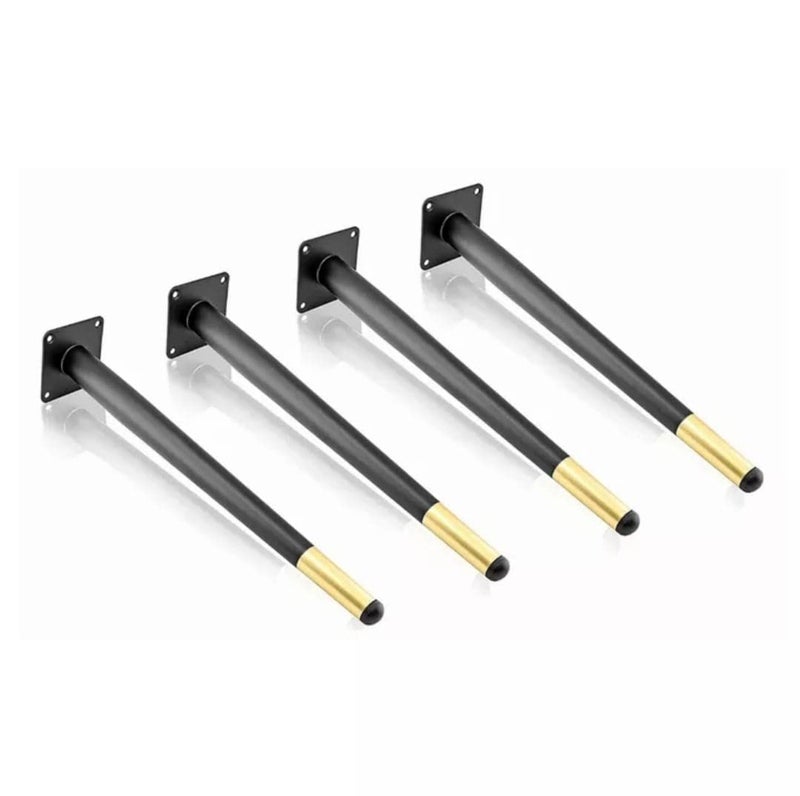 Generic Aakash Dcor 14 Inch Black Gold Metal Sofa LegsSet of 4 Durable Replacement Sofa Paya Modern Rustproof Sturdy Furniture Legs for Home Office Cone Shape Sofa Leg  - Image 2