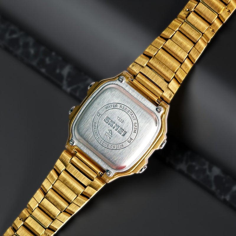 SKMEI 1335G Men's Stainless Steel Digital Sport Watch with Dual Time and Alarm - Image 3