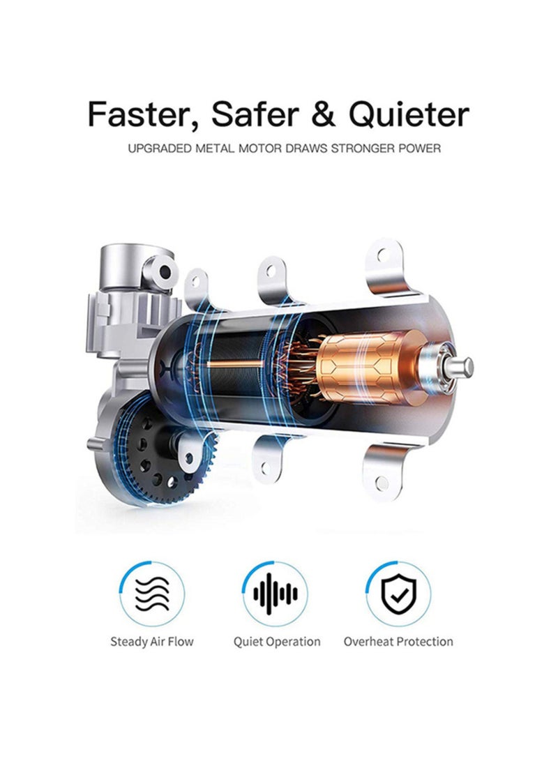 Portable Air Compressor Tire Inflator Car Tire Pump With Digital Pressure Gauge (150 Psi 12V Dc), Bright Emergency Flashlight - Image 3