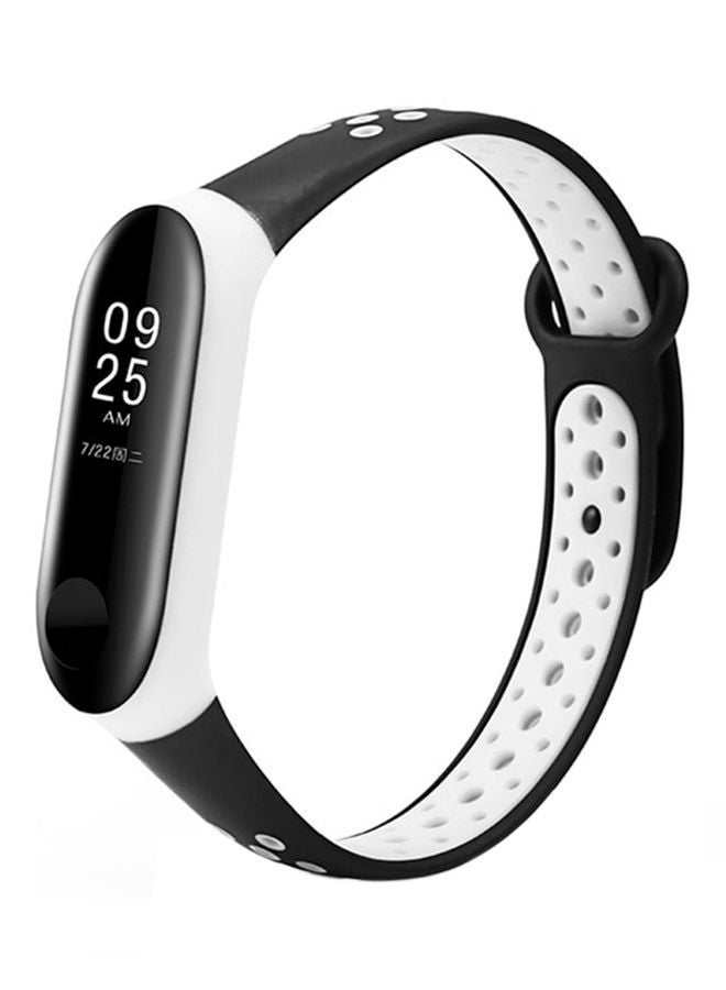 NIBEMINENT Replacement Sport Strap For Xiaomi Mi Band 3 Black/White  - Image 1