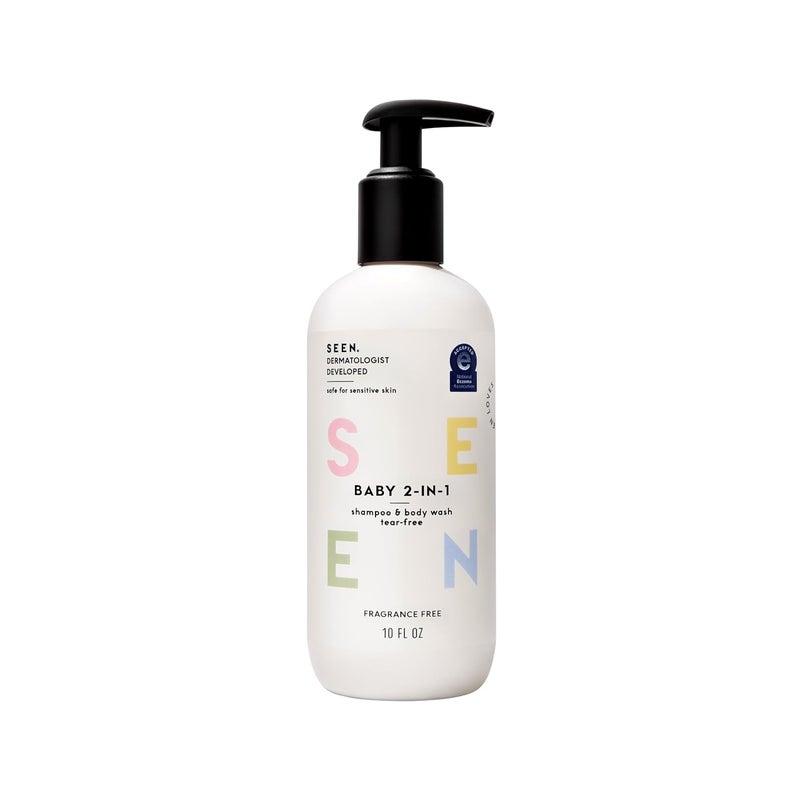 SEEN Baby 2in1 Shampoo  Body Wash  FragranceFree TearFree  NonIrritating  DermatologistDeveloped Gentle Cleanser for Sensitive  EczemaProne Skin - Image 1