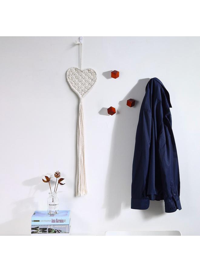 Bluejw Nordic Style Home Decoration Tassel Love Wall Hanging Hand-woven Tapestries Peach Heart Pendant Folk House Wall Decoration - Image 3