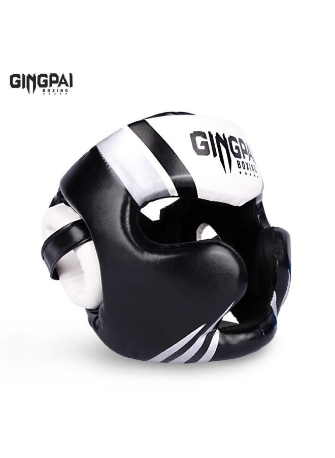 Competing pie Jingpai Boxing Head Guard, Professional Fighting And Sanda Protective Gear, For Adults And Children, Boxing Monkey Face Helmet, Full Protection Headgear - Image 1