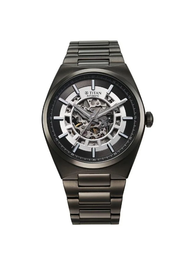 تيتان Men's Stainless Steel Automatic Watch 90221QM02 - 42 mm