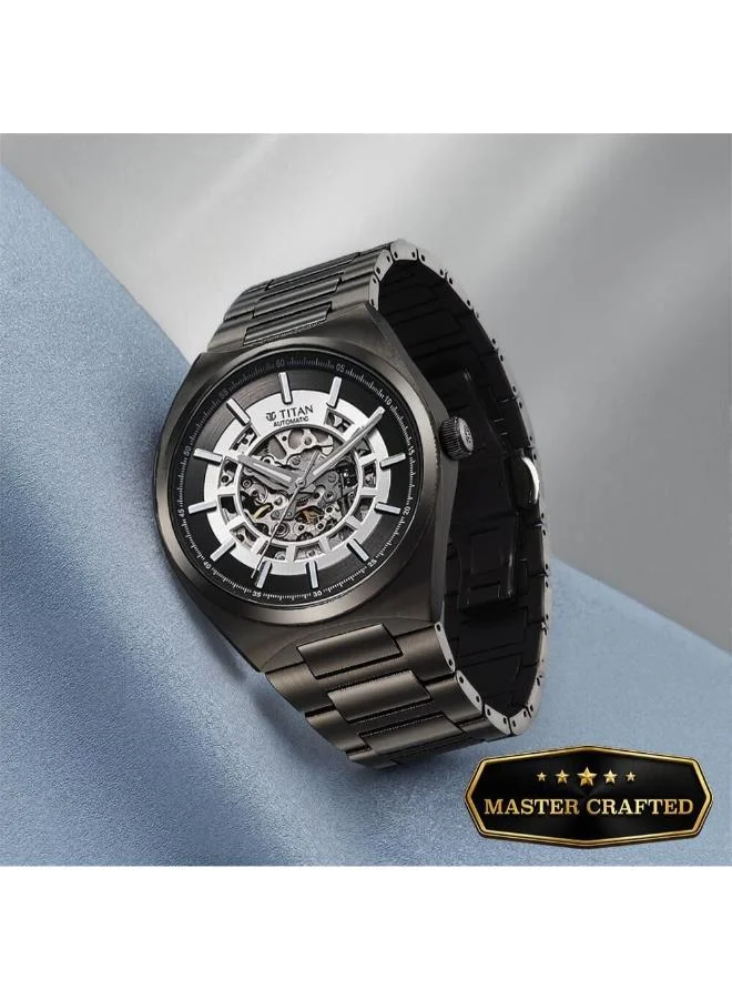 تيتان Men's Stainless Steel Automatic Watch 90221QM02 - 42 mm
