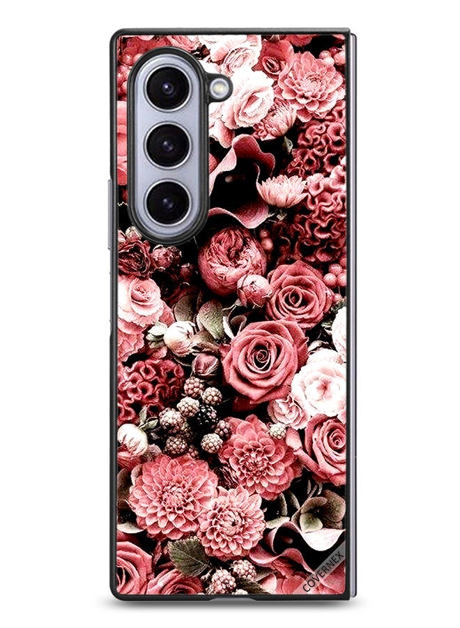 Covernex Samsung Galaxy Z Fold6 Protective Case Cover Peach Roses - Image 1