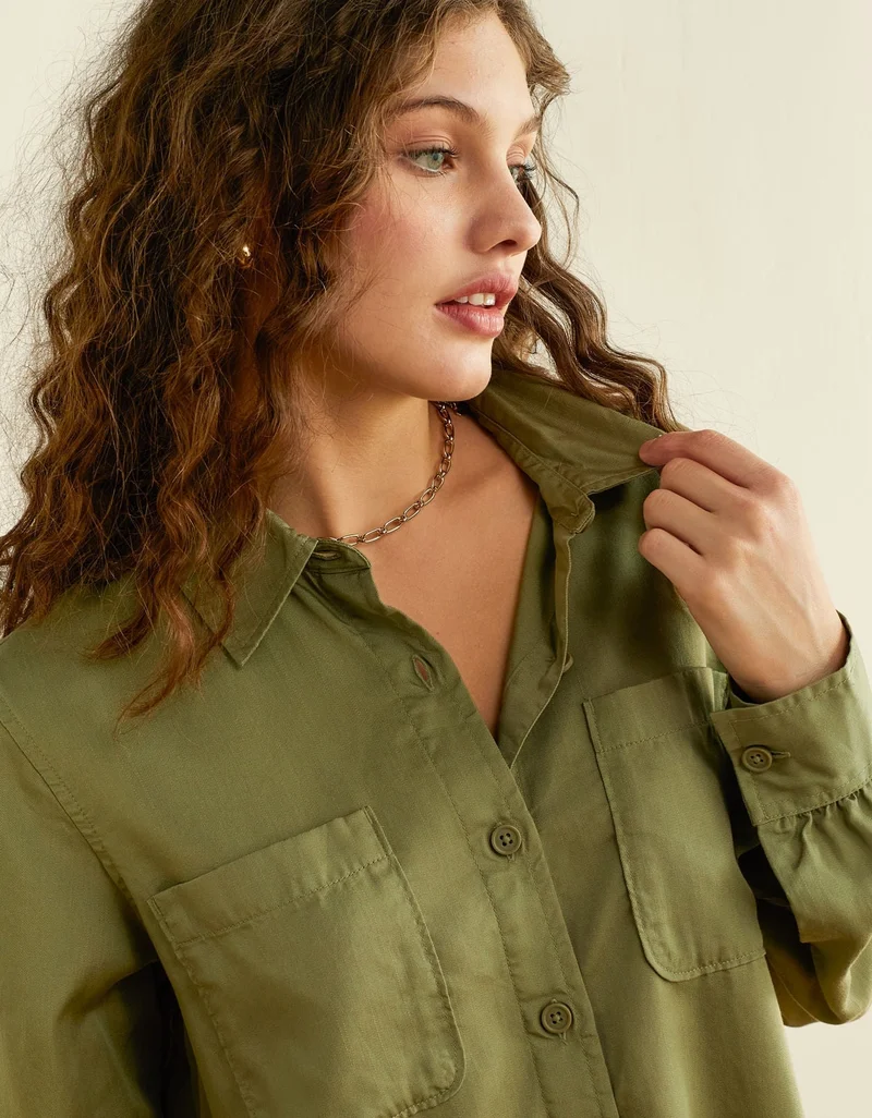 American Eagle  AE Bestie Button-Up Shirt for Women | Best Price UAE