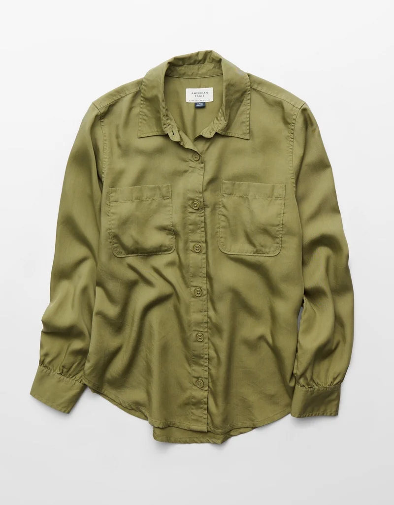 American Eagle  AE Bestie Button-Up Shirt for Women | Best Price UAE