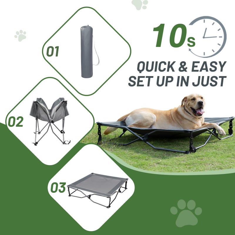 TIMBER RIDGE Outdoor Dog Bed, Cooling Elevated Pet Bed Portable Raised Dog Bed with Breathable Mesh, Dog Bed Foldable Dog Cot for Indoor & Outside, Grey - Image 5