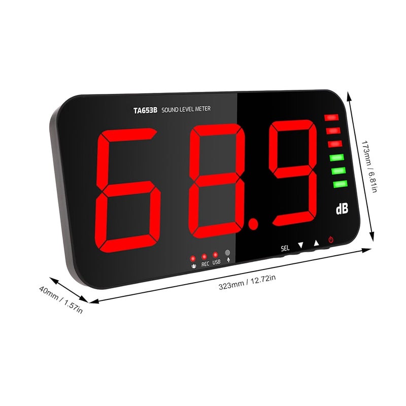 Wall Mount Large LED Display Decibel Meter With Buzzer Alarm And Data Storage - Image 5