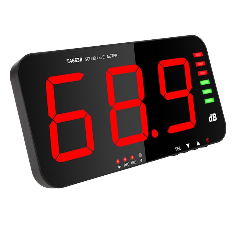 Wall Mount Large LED Display Decibel Meter With Buzzer Alarm And Data Storage - Image 4