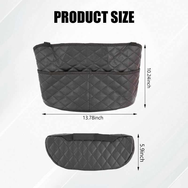 braxan Car Purse Holder Between Seats, Large Capacity Purse Holder for Car, Storage Bag for Backseat Pet Kid Barrier, Universal for SUV, Truck, RV (Black) - Image 2
