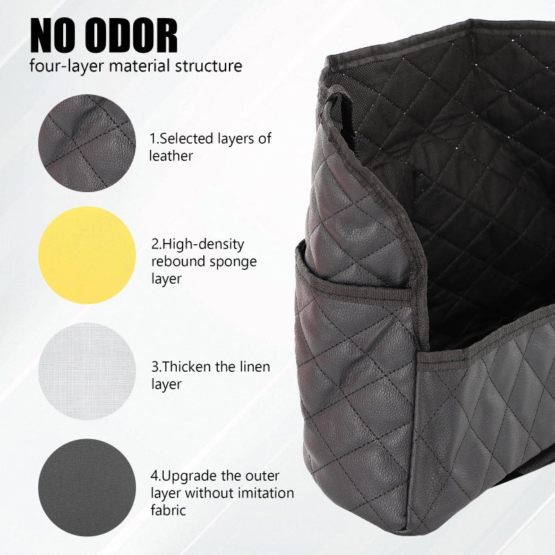 braxan Car Purse Holder Between Seats, Large Capacity Purse Holder for Car, Storage Bag for Backseat Pet Kid Barrier, Universal for SUV, Truck, RV (Black) - Image 3