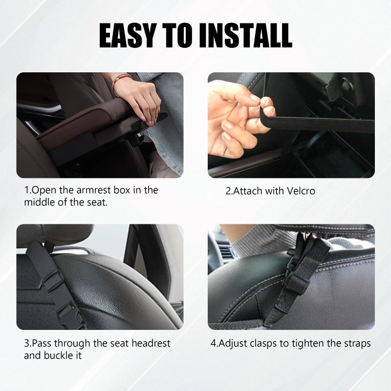 braxan Car Purse Holder Between Seats, Large Capacity Purse Holder for Car, Storage Bag for Backseat Pet Kid Barrier, Universal for SUV, Truck, RV (Black) - Image 4