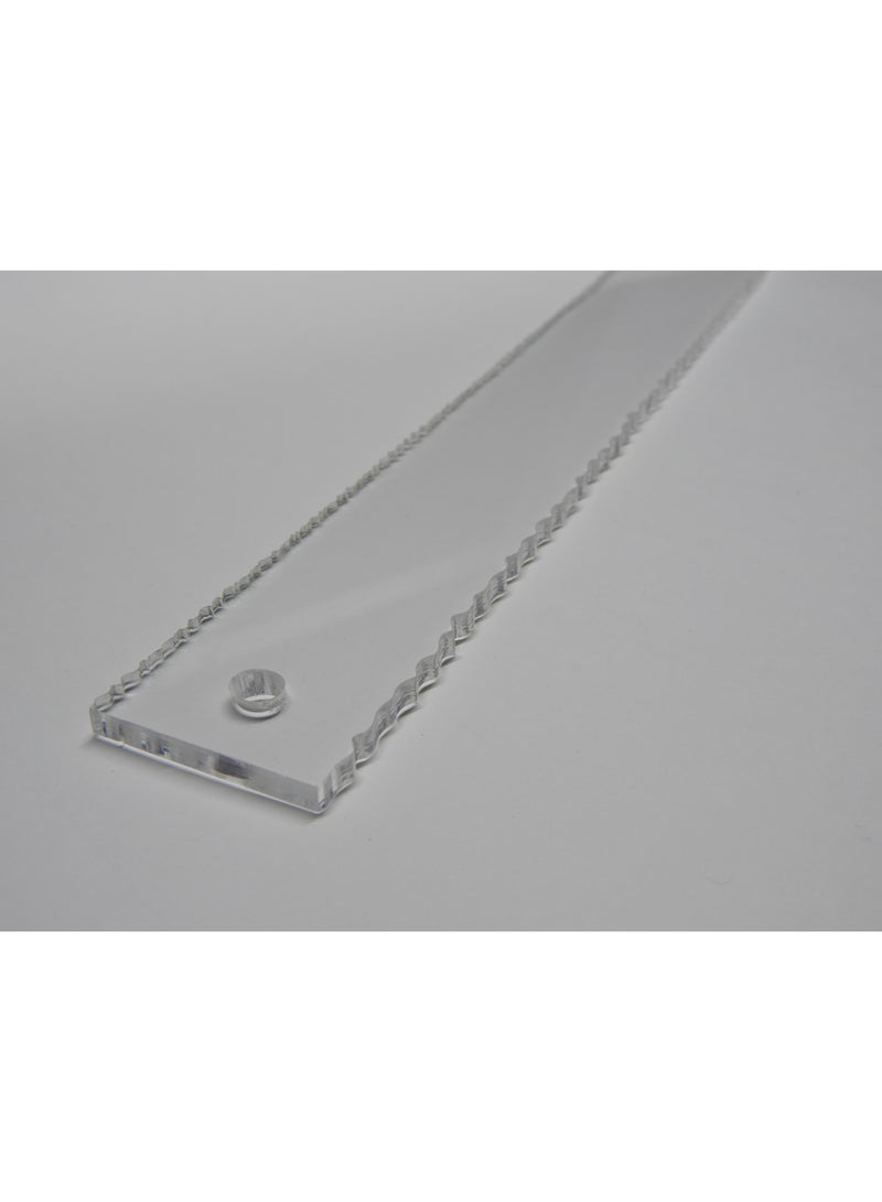 كارتوجيفز أداة تمزيق حواف الورق ديكل – طول 30 سم – أكريليك شفاف بسُمك 4 مم لعمل الحواف الخشنة - Image 1