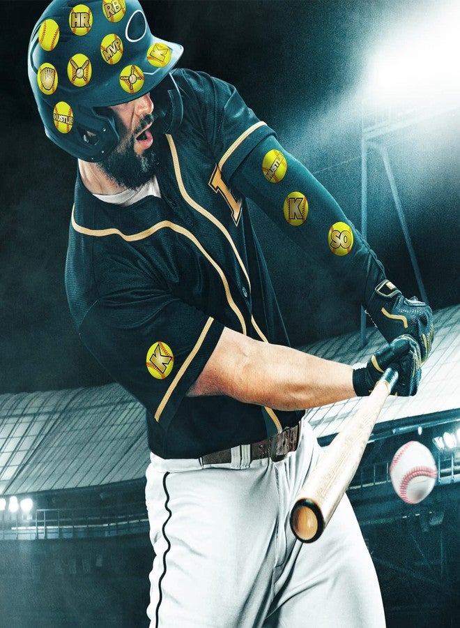Tinlade 375 Pcs Softball Helmet Decals Award Self Adhesive Baseball Helmet Stickers Softball Baseball Decals Accessories for Girls Boys Women Men(Yellow) - Image 5