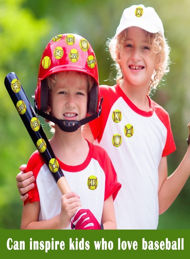 Tinlade 375 Pcs Softball Helmet Decals Award Self Adhesive Baseball Helmet Stickers Softball Baseball Decals Accessories for Girls Boys Women Men(Yellow) - Image 2