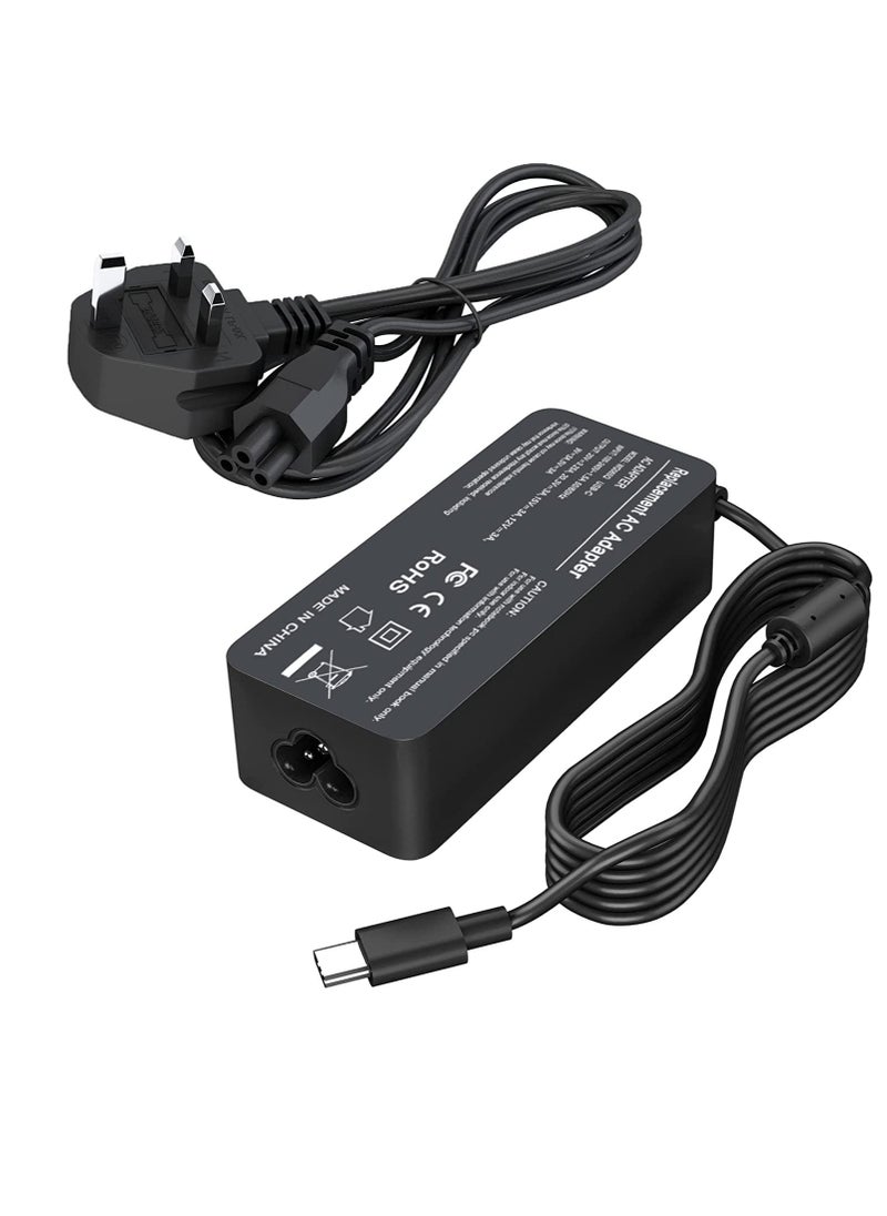 شاحن محول طاقة 65 واط 45 واط USB C شاحن لاب توب محمول من النوع C PD سلك إمداد طاقة لجهاز MacBook / Pro / Air Lenovo ThinkPad Chromebook ASUS Acer Dell Huawei HP والأجهزة الأخرى مع منفذ Type C