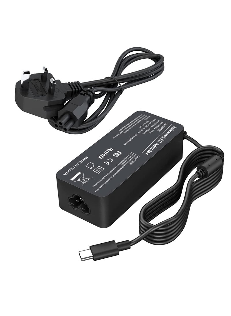 شاحن محول طاقة 65 واط 45 واط USB C شاحن لاب توب محمول من النوع C PD سلك إمداد طاقة لجهاز MacBook / Pro / Air Lenovo ThinkPad Chromebook ASUS Acer Dell Huawei HP والأجهزة الأخرى مع منفذ Type C