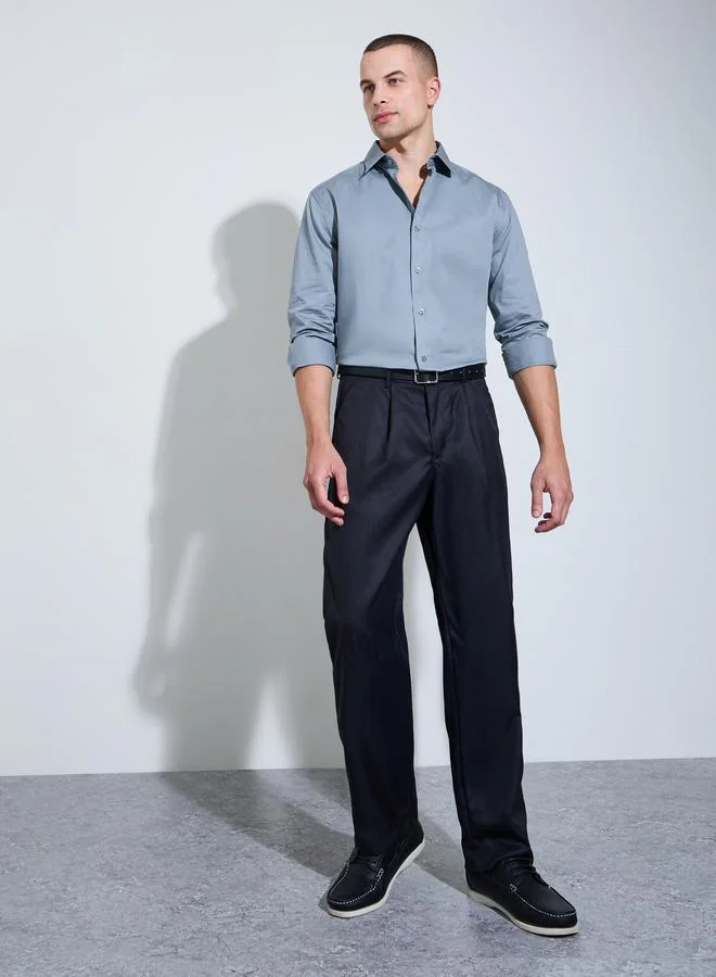 ستايلي Men Grey Solid Regular Fit Shirt