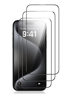 DIGI CORE iPhone 15 Pro Max Screen Protector 3 Pack 6.7 Inch 2.5D Curved Edges With iPhone 15 Pro Max Camera Lens Protector And Anti-Scratch iPhone Back PVC Clear Sheet Set (Natural Titanium, iPhone 15 Pro Max)  - Image 3