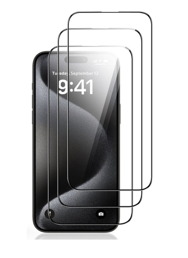 DIGI CORE iPhone 15 Pro Max Screen Protector 3 Pack 6.7 Inch 2.5D Curved Edges With iPhone 15 Pro Max Camera Lens Protector And Anti-Scratch iPhone Back PVC Clear Sheet Set (Natural Titanium, iPhone 15 Pro Max)  - Image 3