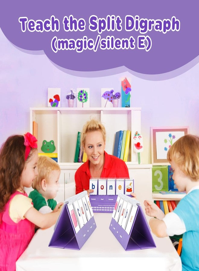 Aizweb Magic E Word Games,Phonics Games Flash Card for Preschool Kindergarten Classroom Must Haves,Spelling Reading Learning Games,Speech Therapy Montessori Educational Toy for Kid 3 4 5 Year Old - Image 3