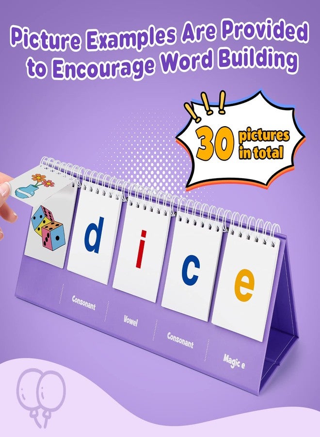 Aizweb Magic E Word Games,Phonics Games Flash Card for Preschool Kindergarten Classroom Must Haves,Spelling Reading Learning Games,Speech Therapy Montessori Educational Toy for Kid 3 4 5 Year Old - Image 4