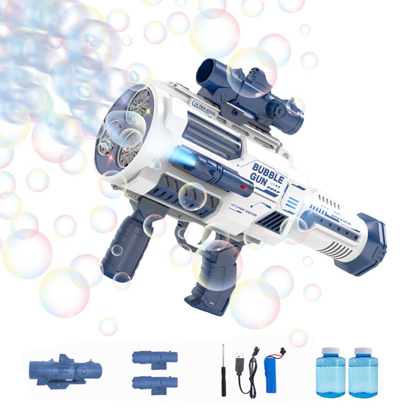 houscly Automatic Rechargeable Bubble Gun for Kids 36 Holes Blue Bubble Blower Gun Blaster Machine for Boys Girls Bubble Toys for Summer Fun Wedding Party Pistola de Burbujas para Nios - Image 3