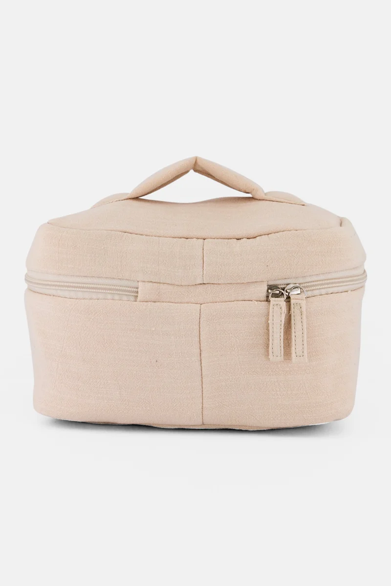 Muy Mucho Plain Toiletry Bag, Beige