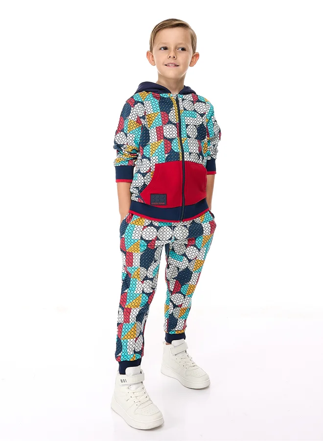 victor and jane Victor And Jane Boys Multi All Over Print Hoodie and Joggers Set