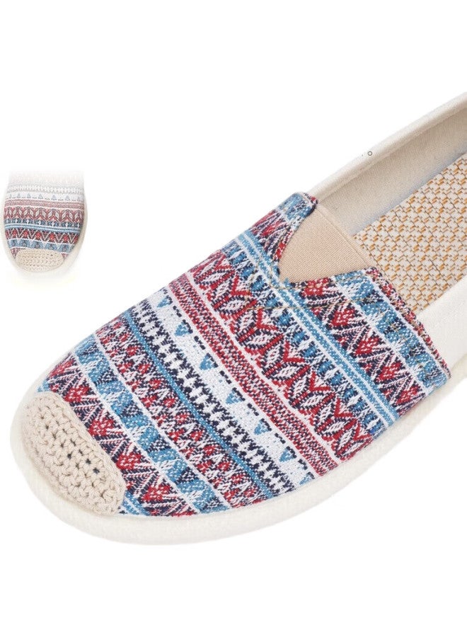 BUSHEYUAN Women'S Shoes, Nurse Work Flats, Ethnic Style Casual Old Beijing Cloth Shoes For Women, 110-7043, Yellow, Size 38 - Image 1