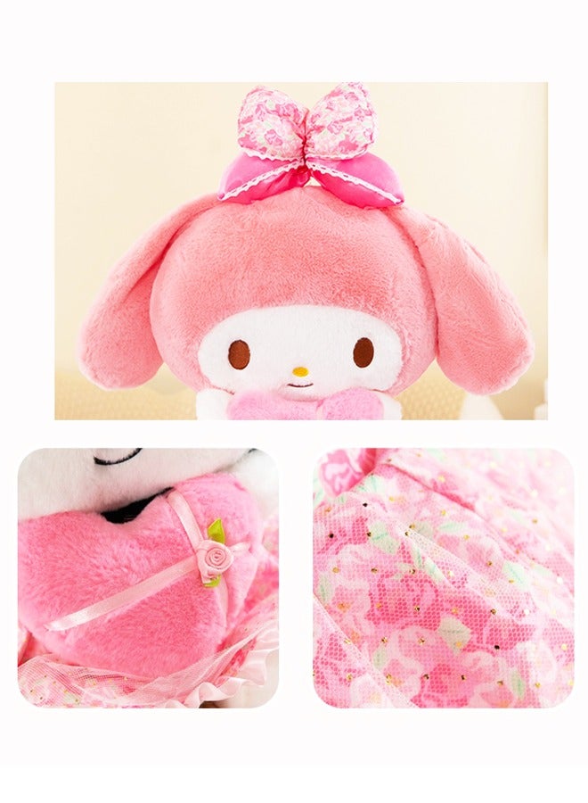 60cm Cartoon Pink Floral Skirt Melody Plush Doll Plush Toy Room Decoration Soft Doll Suitable for Children Gift Party Gift - Image 2