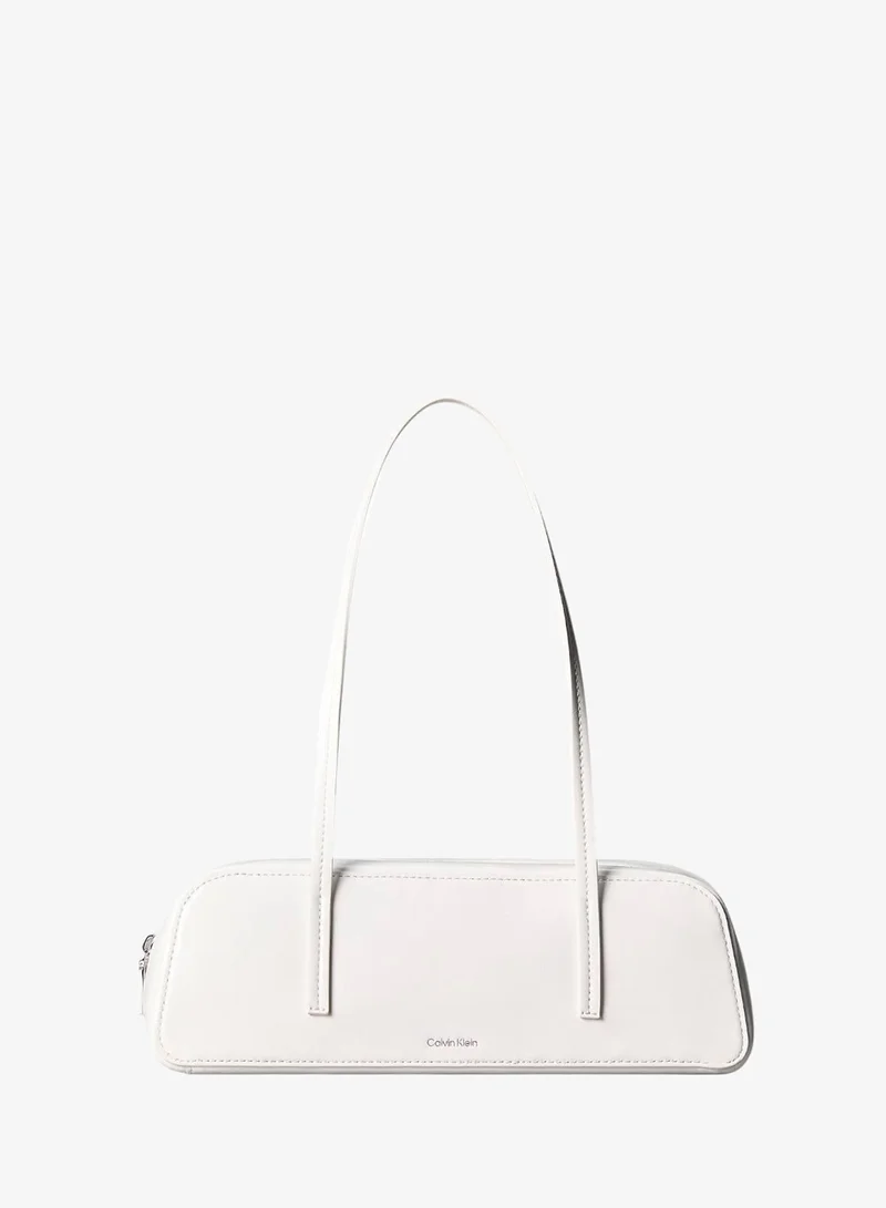 Glossy Foil Logo Bauletto Shoulder Bag