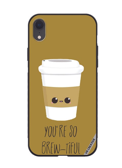 Protective Case Cover For Apple iPhone XR You Are Brewtiful Design Multicolour
