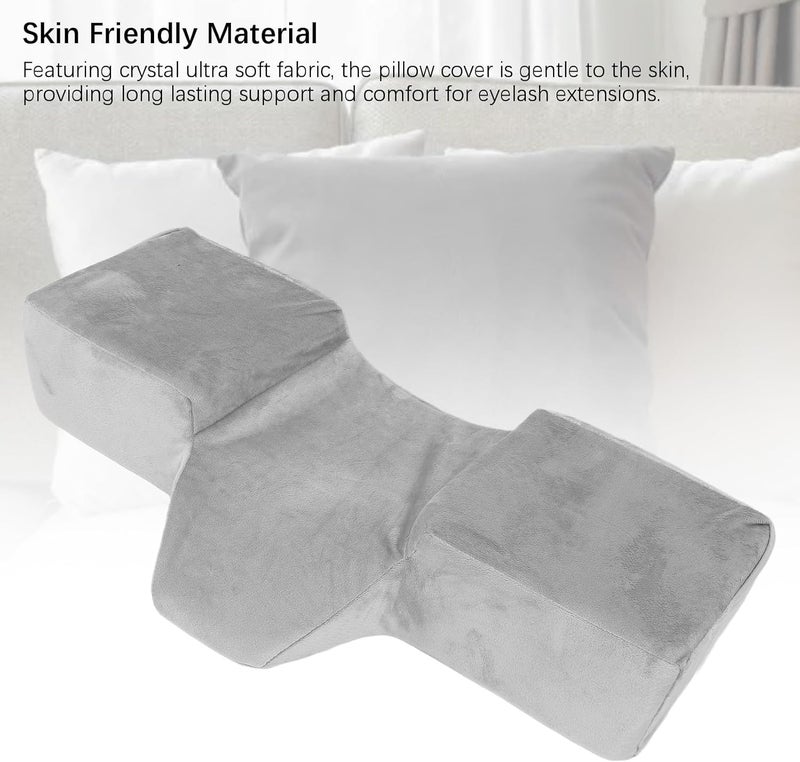 Eyelash Extension Neck Pillow, Ergonomic Memory Foam, 24.2x12.2x4.5in Gray - Comfortable Support, Skin Friendly Fabric, Beauty Salon Use (Gray) - Image 2