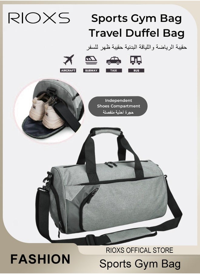 RIOXS - Sports Gym Bag with Shoes Compartment Dry Wet separation Sports Bag Fitness Bag Outdoor Sport Travel Duffel Bag for Men and Women Yoga Sports Backpack - Image 1