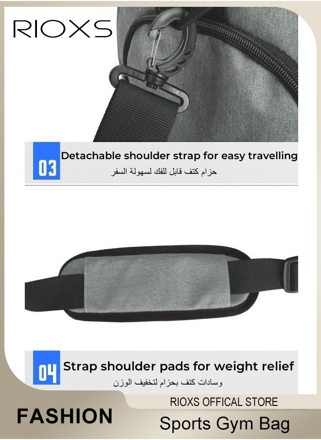 RIOXS - Sports Gym Bag with Shoes Compartment Dry Wet separation Sports Bag Fitness Bag Outdoor Sport Travel Duffel Bag for Men and Women Yoga Sports Backpack - Image 1