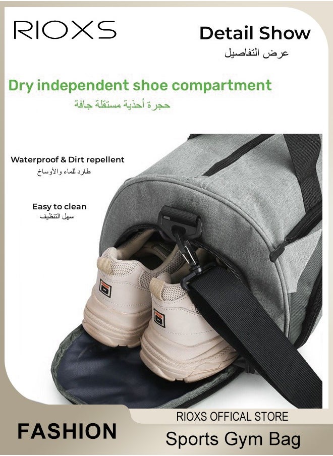 RIOXS - Sports Gym Bag with Shoes Compartment Dry Wet separation Sports Bag Fitness Bag Outdoor Sport Travel Duffel Bag for Men and Women Yoga Sports Backpack - Image 1
