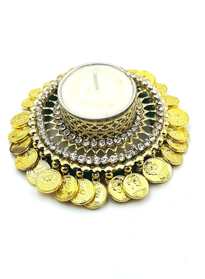Handcrafted Tea Light Candles with Ginni Frame & Tea Light (5 hrs.) Diwali Festival Decoration - 4 inches (Pack of 2) - Image 4